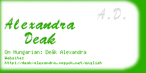 alexandra deak business card