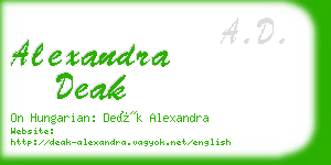 alexandra deak business card